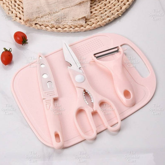 4pcs Kitchen Set Tools Cutting Board Scissors Peeler Knife Set