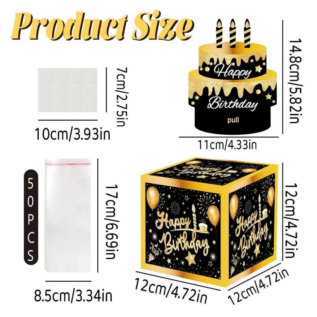 Surprise Money Pulling Box and Money Accordion Angpao Envelope DIY 3D Puzzle Cake Gift TSC