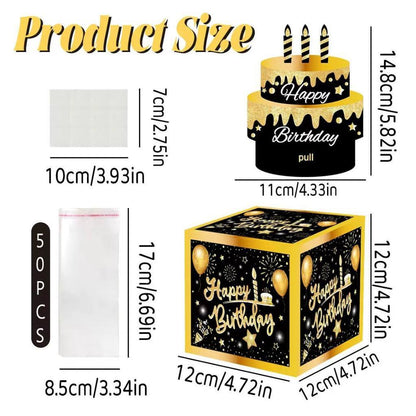 Surprise Money Pulling Box and Money Accordion Angpao Envelope DIY 3D Puzzle Cake Gift TSC