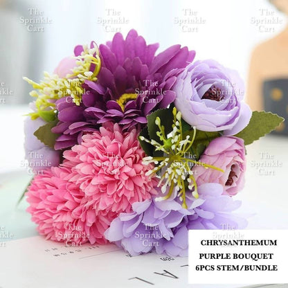 Rustic Bouquet Silk Peony Artificial Flowers Wedding Decoration Cake Decoration TSC