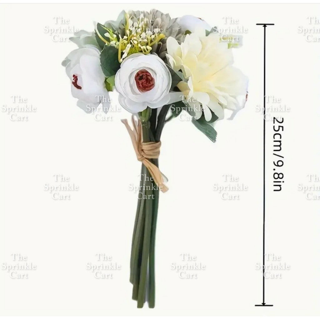 Rustic Bouquet Silk Peony Artificial Flowers Wedding Decoration Cake Decoration TSC