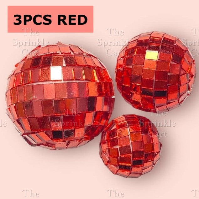 Shiny Mirror Disco Ball Cake Topper & Christmas Tree Decoration DIY Party Supplies TSC
