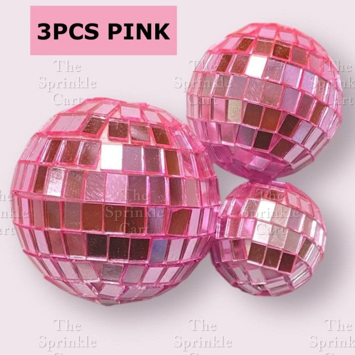 Shiny Mirror Disco Ball Cake Topper & Christmas Tree Decoration DIY Party Supplies TSC