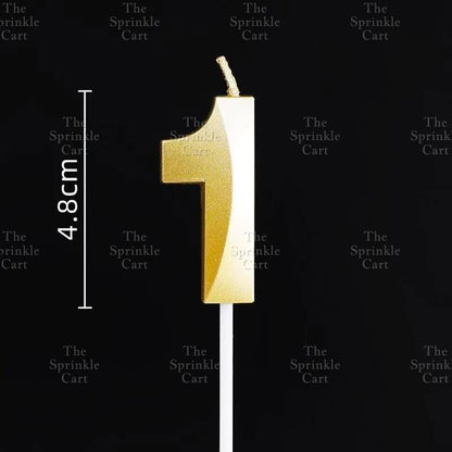 Number Candle for Birthday Cake Decor Party Supplies Gold 0-9