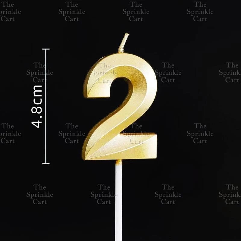 Number Candle for Birthday Cake Decor Party Supplies Gold 0-9
