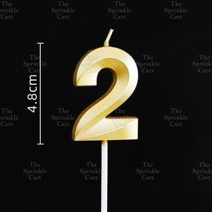 Number Candle for Birthday Cake Decor Party Supplies Gold 0-9