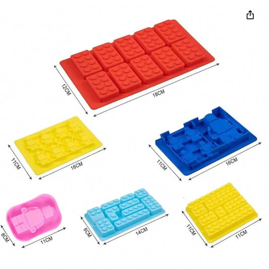 Lei-go Man Bricks Silicone Molder Fondant Baking Cake Chocolate DIY Decoration Robot Resin Mould