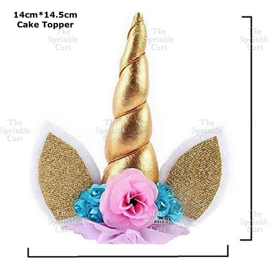Unicorn Themed Cake Topper Birthday Decoration Happy Birthday Unicorn Horn Cupcake Set