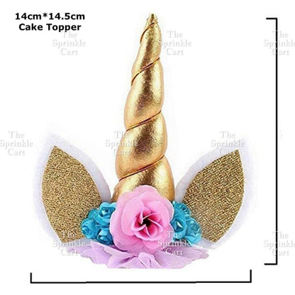 Unicorn Themed Cake Topper Birthday Decoration Happy Birthday Unicorn Horn Cupcake Set