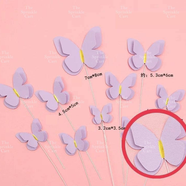 Minimalist Double Layer Butterfly Embossed PVC Stamp Cake Topper Decoration TSC