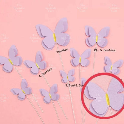 Minimalist Double Layer Butterfly Embossed PVC Stamp Cake Topper Decoration TSC
