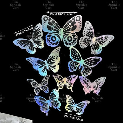 Minimalist Double Layer Butterfly Embossed PVC Stamp Cake Topper Decoration TSC