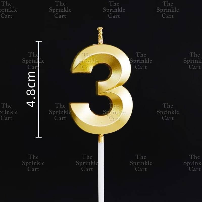 Number Candle for Birthday Cake Decor Party Supplies Gold ans Silver 0-9