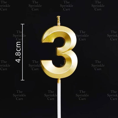 Number Candle for Birthday Cake Decor Party Supplies Gold 0-9