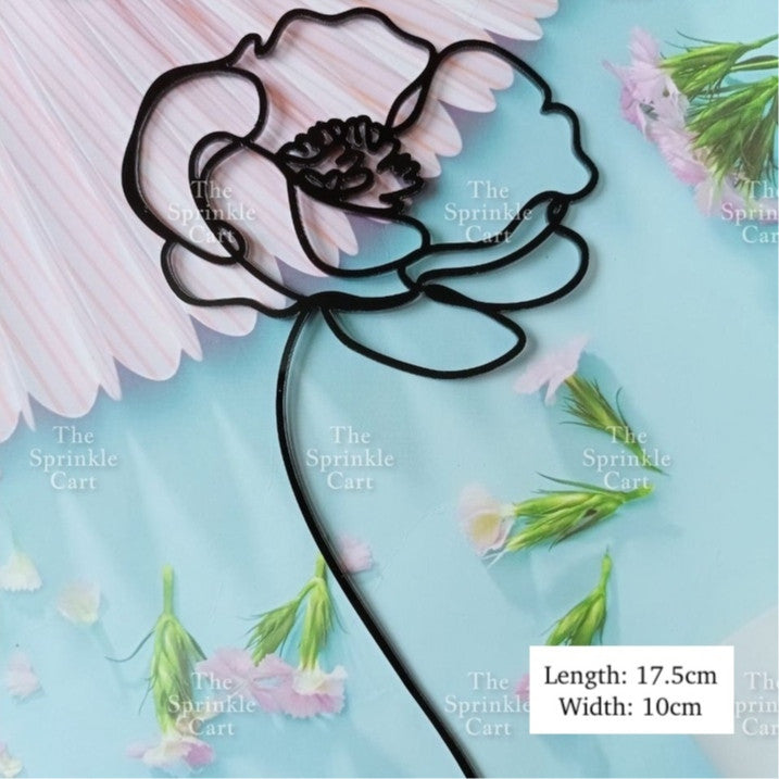 Minimalist Acrylic Flower / Face Girl Birthday Wedding Cake Decoration