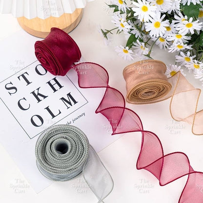 Fishtail Ribbon Wave Net Yarn Mermaid Tail for DIY Flower Bouquet TSC