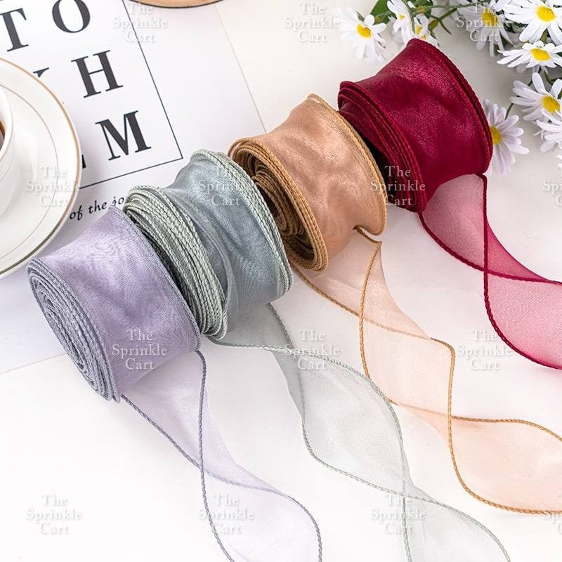 Fishtail Ribbon Wave Net Yarn Mermaid Tail for DIY Flower Bouquet TSC