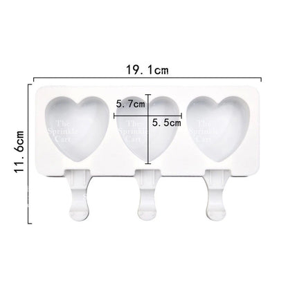Silicone Molder Heart Popsicle Stick OPP Hammer for Smash Cake Decoration TSC
