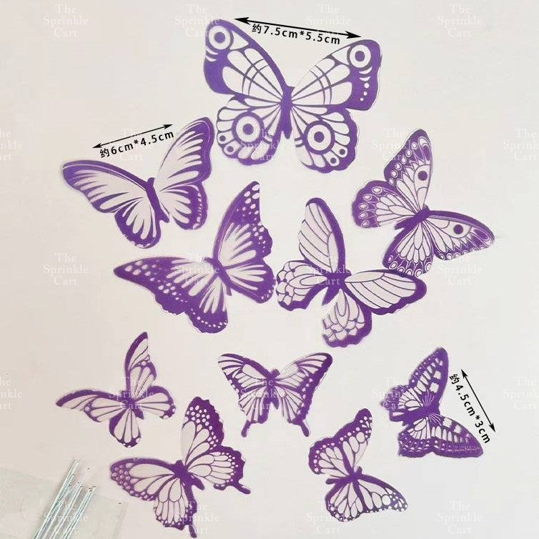Minimalist Double Layer Butterfly Embossed PVC Stamp Cake Topper Decoration TSC