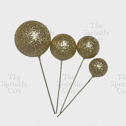 Balls Cake Topper Gold Silver Red Pink Blue Decoration Birthday Party TSC