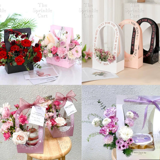 1pc Flower Basket Paper Holder for Floral Arrangement DIY Gift Bouquet TSC