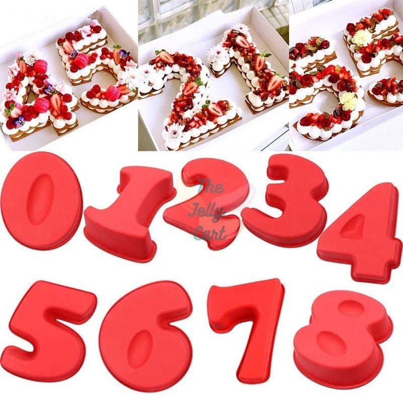 0-9 Set of 10pcs Silicone Number Molder 10inches Number Cake Large Birthday Decoration