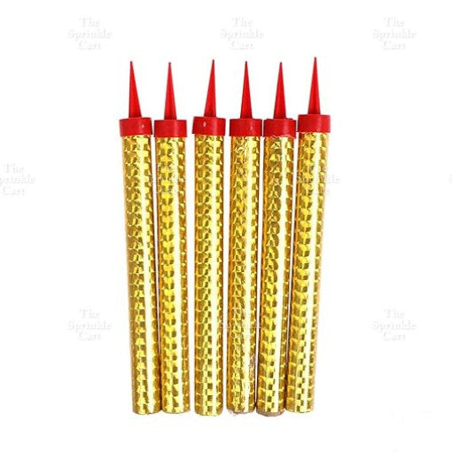 Birthday Cake Candle Spiral Straight Gold Silver and Relighting Candle TSC
