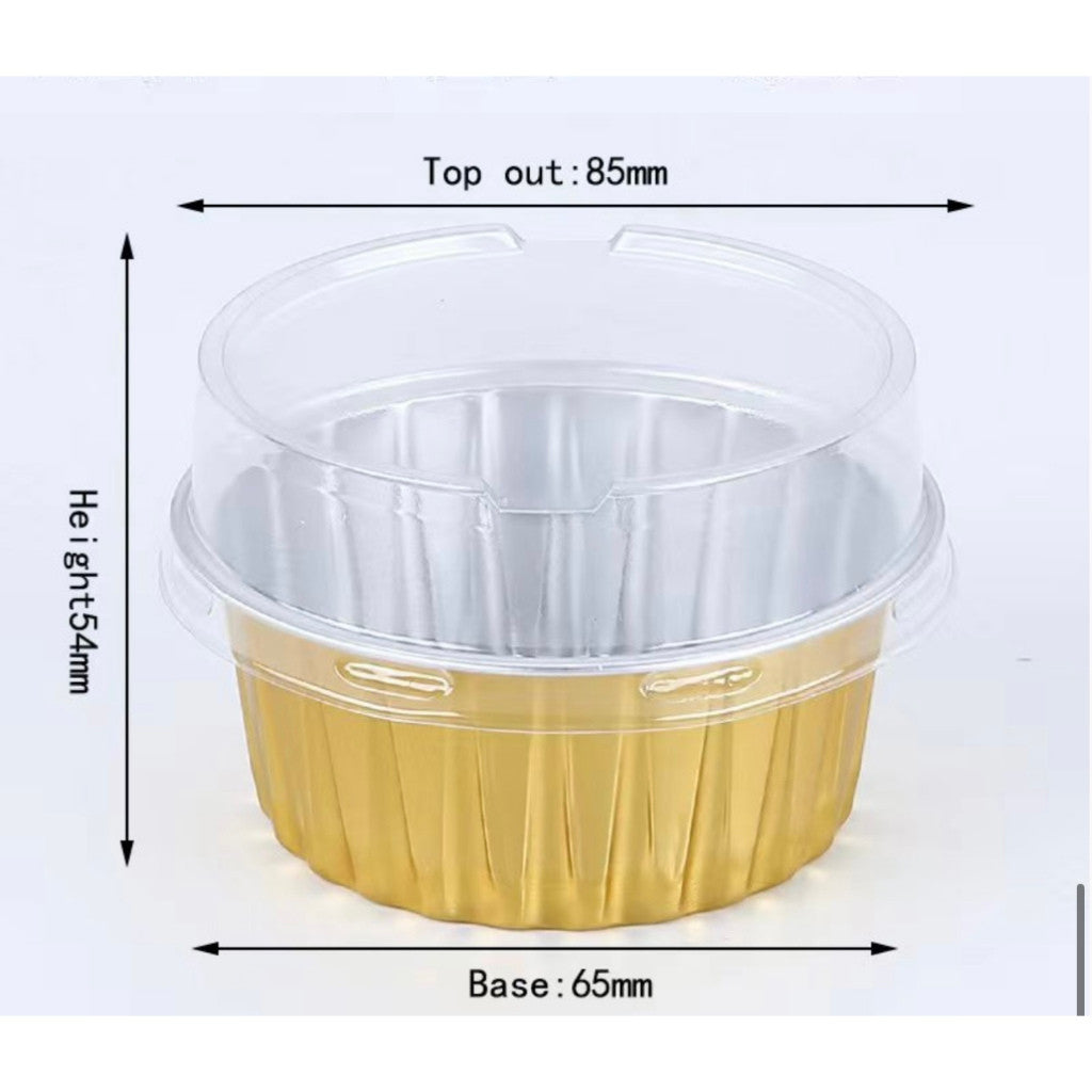 Dessert Round Heart Rectangle Cups with Lid Aluminum Foil Bakewares Decoration TSC