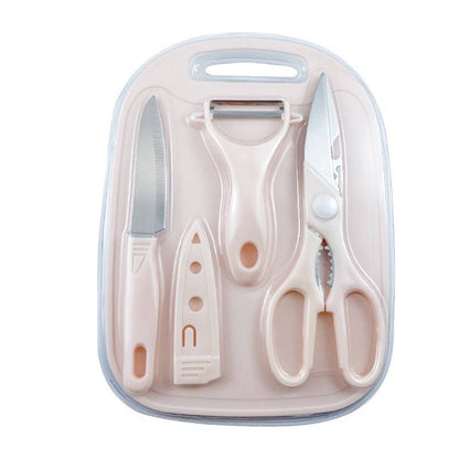 4pcs Kitchen Set Tools Cutting Board Scissors Peeler Knife Set
