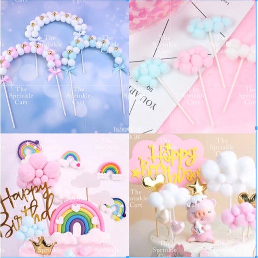 Colorful Rainbow Cloud DIY Topper Decoration