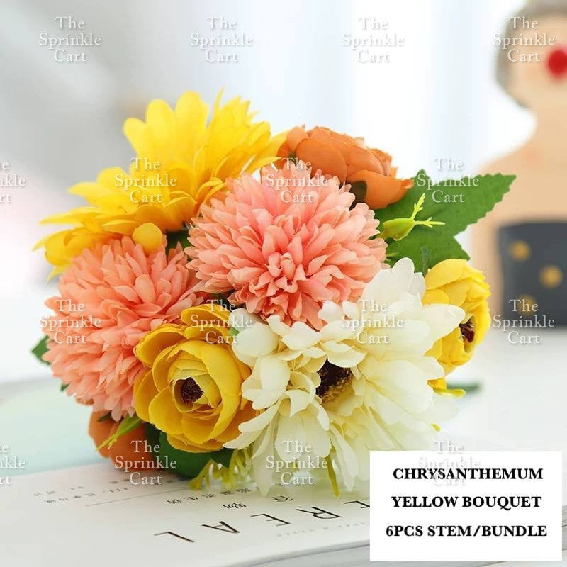 Rustic Bouquet Silk Peony Artificial Flowers Wedding Decoration Cake Decoration TSC