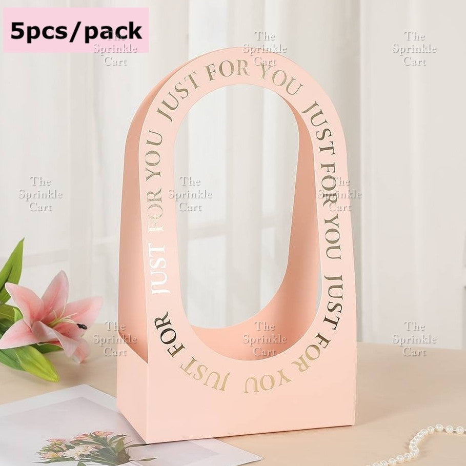 Flower Paper Basket Holder for Floral Arrangement  DIY Gift Bouquet TSC