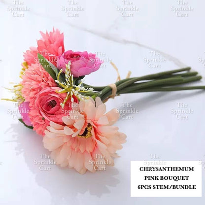 Rustic Bouquet Silk Peony Artificial Flowers Wedding Decoration Cake Decoration TSC