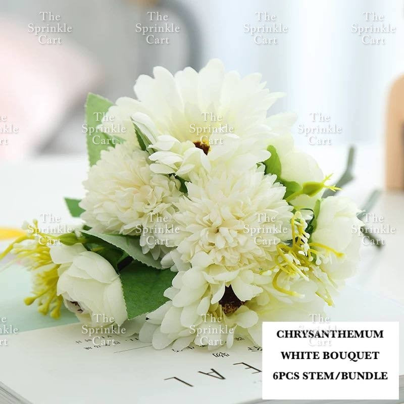 Rustic Bouquet Silk Peony Artificial Flowers Wedding Decoration Cake Decoration TSC