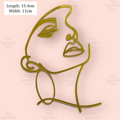 Minimalist Acrylic Flower / Face Girl Birthday Wedding Cake Decoration