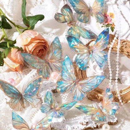 20pcs Set Laser Butterfly Decor DIY Fantasy PET Cake Topper Decoration TSC