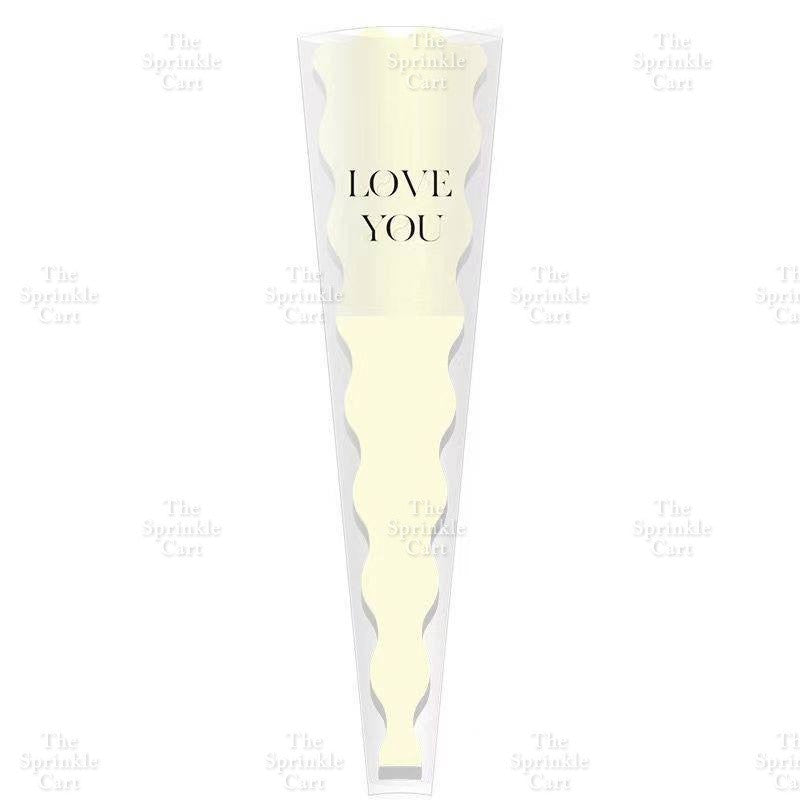 50pcs Transparent Creative Single Mermaid and Gold-edge OPP Flower Wrapper TSC