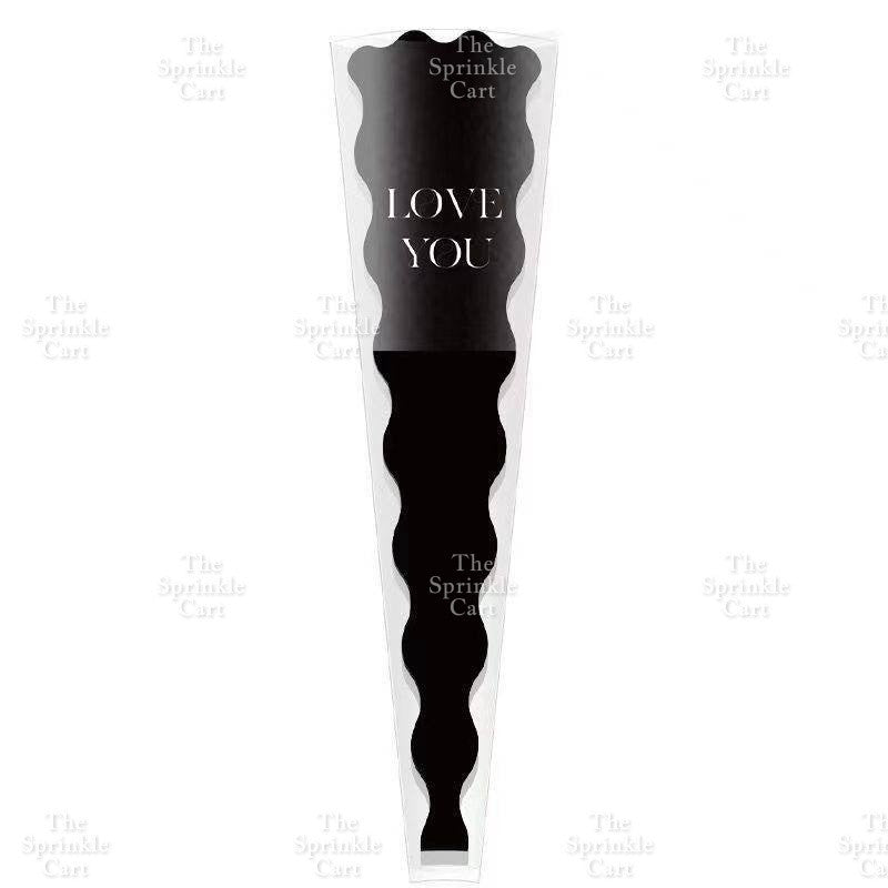 50pcs Transparent Creative Single Mermaid and Gold-edge OPP Flower Wrapper TSC