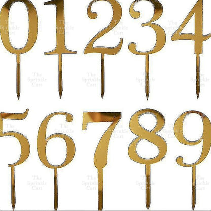 0-9 Set Number Candle and Acrylic Number Topper for Birthday Anniversary Cake Decoration