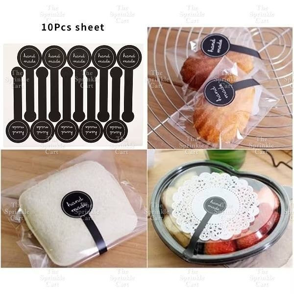 Food Box Sticker Label with Statement and Sticky Tape TSC