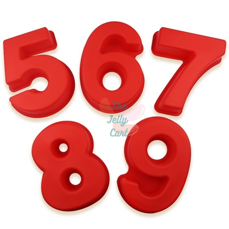 0-9 Set of 10pcs Silicone Number Molder 10inches Number Cake Large Birthday Decoration
