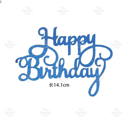 Glitter Paper Happy Birthday Love Cake Topper Party Supplies  Decor TSC