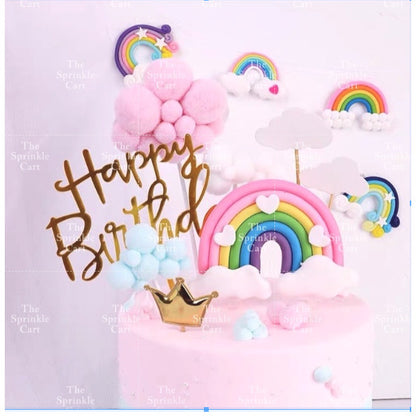 Colorful Rainbow Cloud DIY Topper Decoration