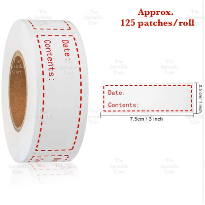 Food Box Sticker Label with Statement and Sticky Tape TSC
