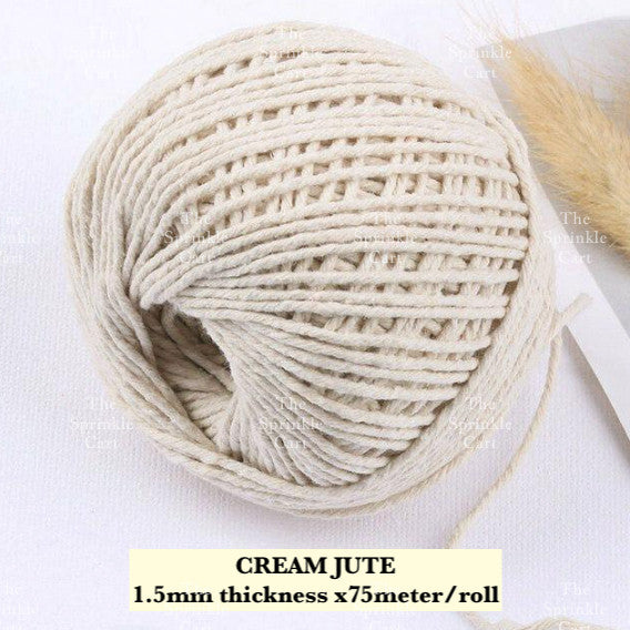 Jute String and Semi Elastic Cotton Thread for DIY Gift Wrapping and Arts and Crafts TSC