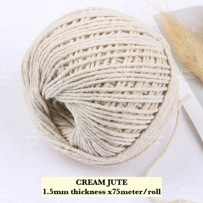 Jute String and Semi Elastic Cotton Thread for DIY Gift Wrapping and Arts and Crafts TSC