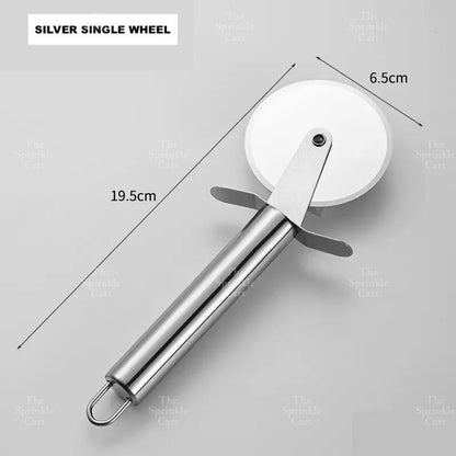 Stainless Steel Double Roller Pizza Wheel Cutter and Spatula Pastry Tools TSC