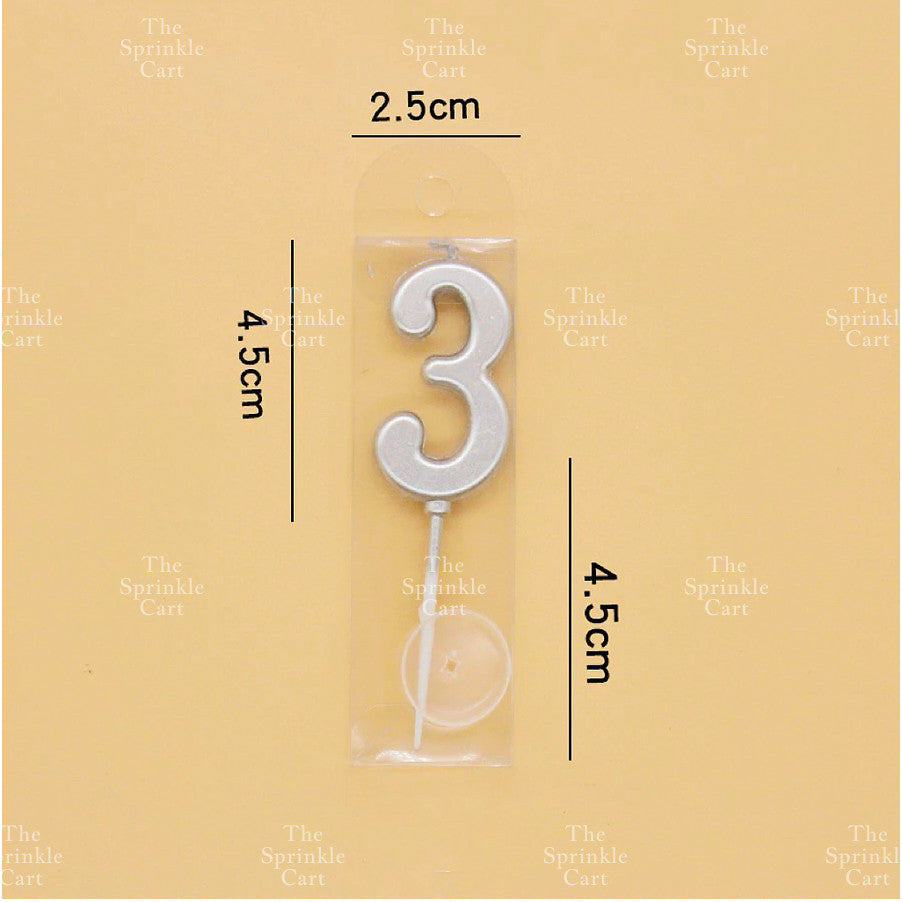 Number Candle for Birthday Cake Decor Party Supplies Gold ans Silver 0-9