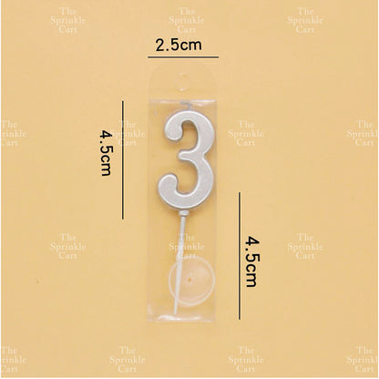 Number Candle for Birthday Cake Decor Party Supplies Gold ans Silver 0-9