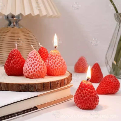 Strawberry Decorative Scented Candles in Box for Personal Use Gift and Giveaway